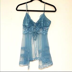 Victoria’s Secret see through blue lingerie top